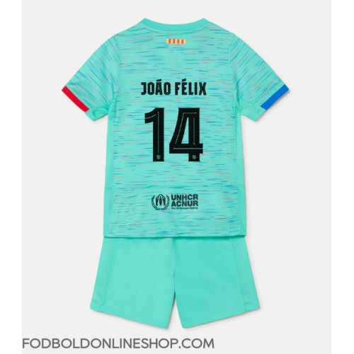Barcelona Joao Felix #14 Tredje trøje Børn 2023-24 Kortærmet (+ Korte bukser)